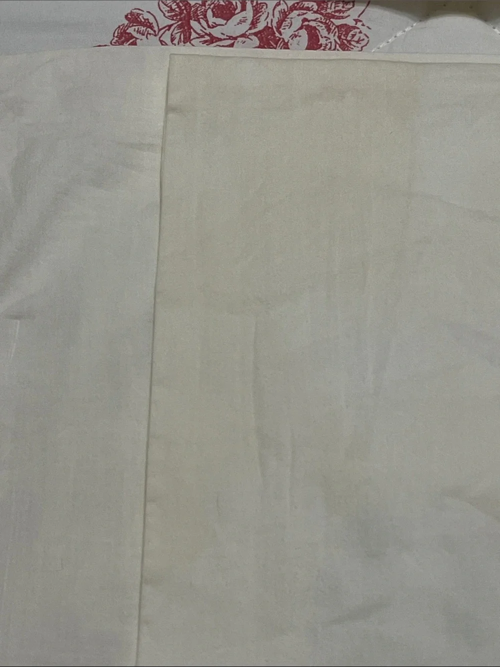 Set of 2, 1950’s Hand-Embroidered Pillowcases- As Is Condition- Light age spots